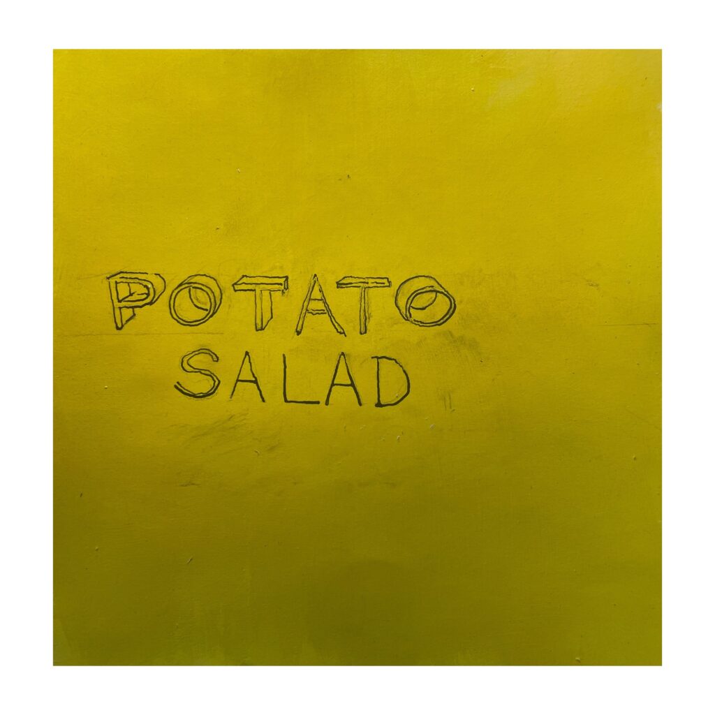 Jeremy Vaughn - Potato Salad - ink, graphite, acrylic polymer and Flashe on watercolor paper - 10.5” x 11.5”