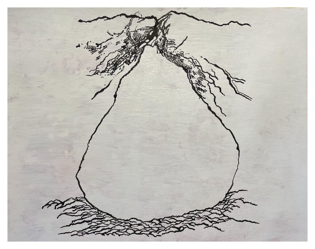 Jeremy Vaughn - Untitled - ink, acrylic and Flashe on printmaking paper - 8”x 10”