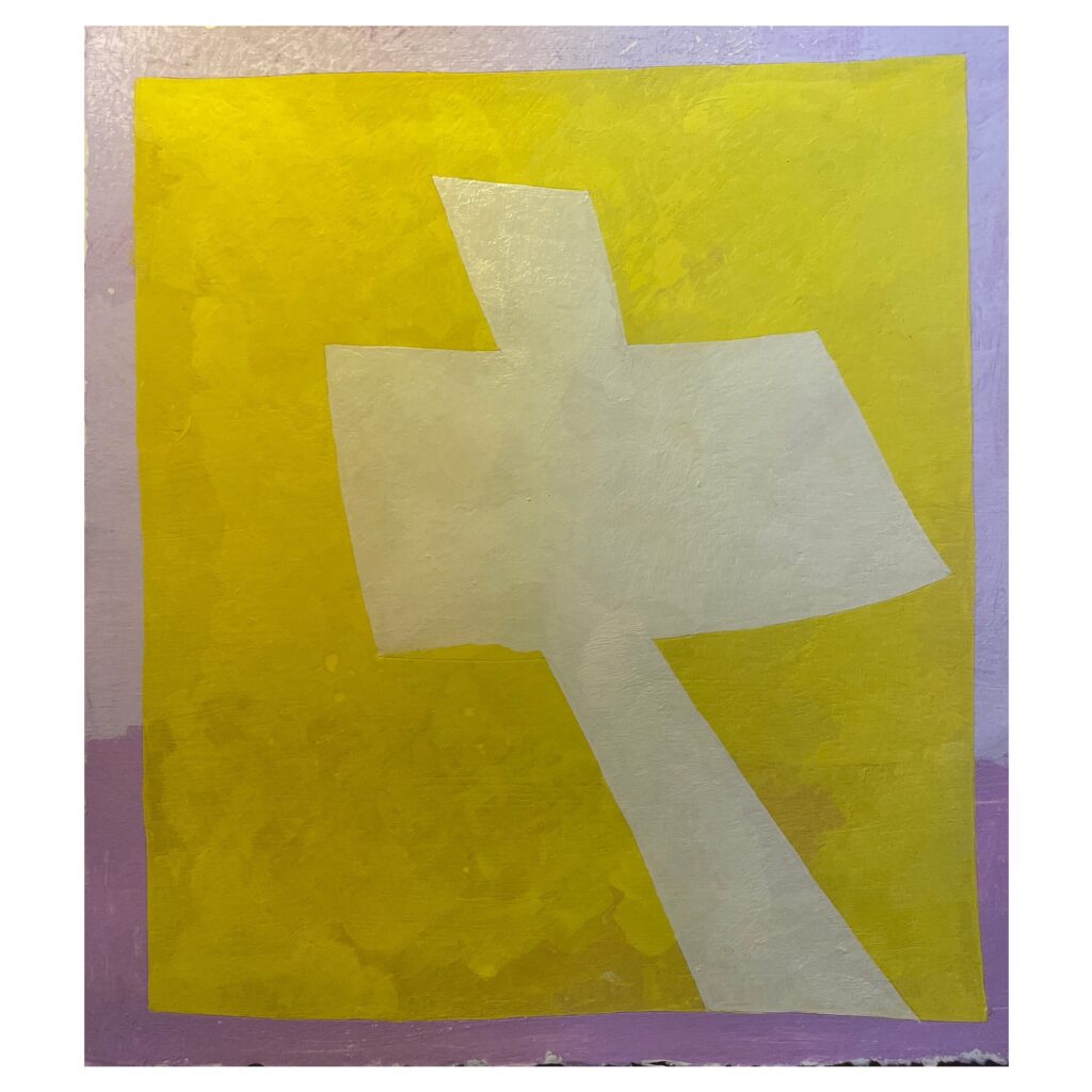 Jeremy Vaughn - Untitled - acrylic and False on printmaking paper - 10.4”x 11.5”