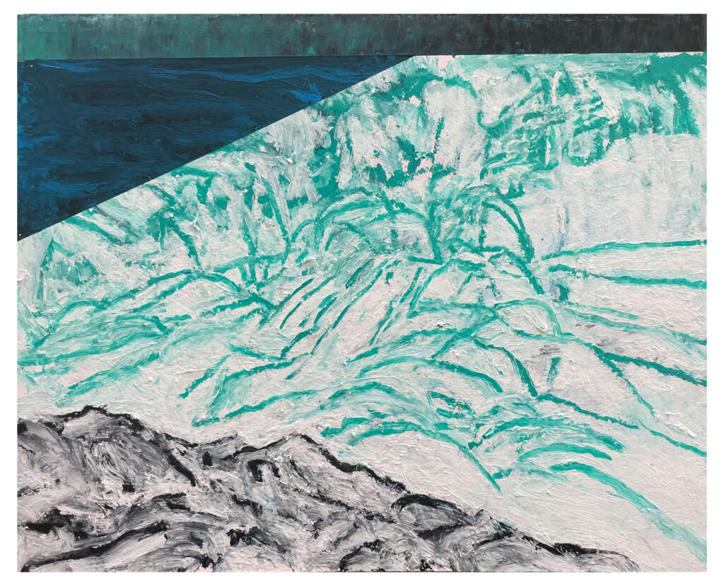 Jeremy Vaughn - Overpass - solidified oil paint on paper - 10