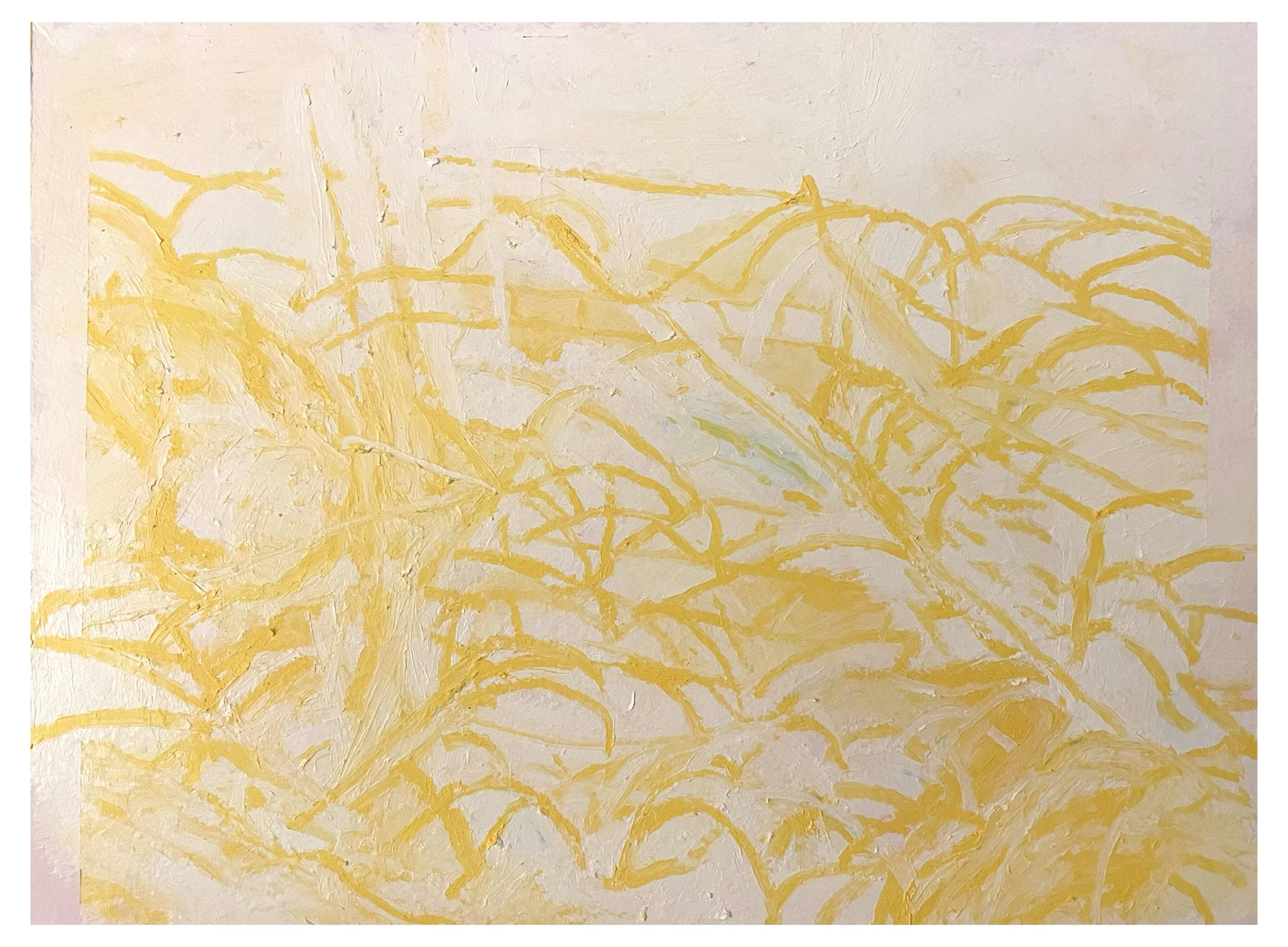 Jeremy Vaughn - Trestles - solidified oil paint on watercolor paper- 10.5”x14.75”